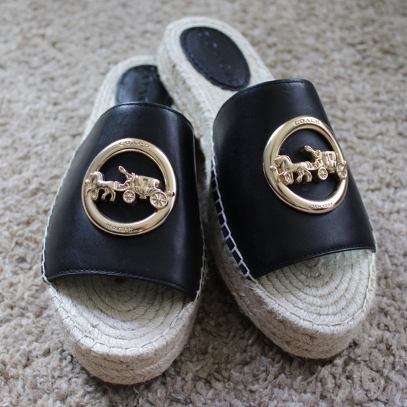 NWOT Coach Camille Leather Espadrilles Size 6 - Picture 1 of 8
